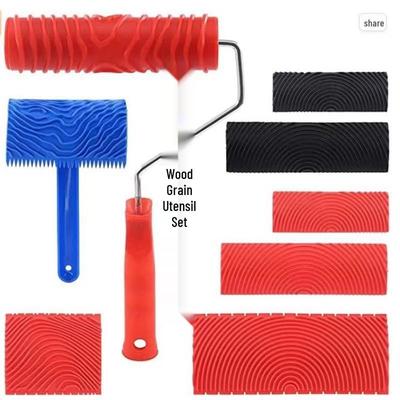Wood Grain Texture Roller Brush for Oil Paint and Varnish Coating