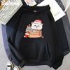 Peach and Goma Mochi Cat Hoodie Woman Streetwear Christmas Printed Kawaii Sweatshirts Winter Autumn Oversize for Couples Hoddies