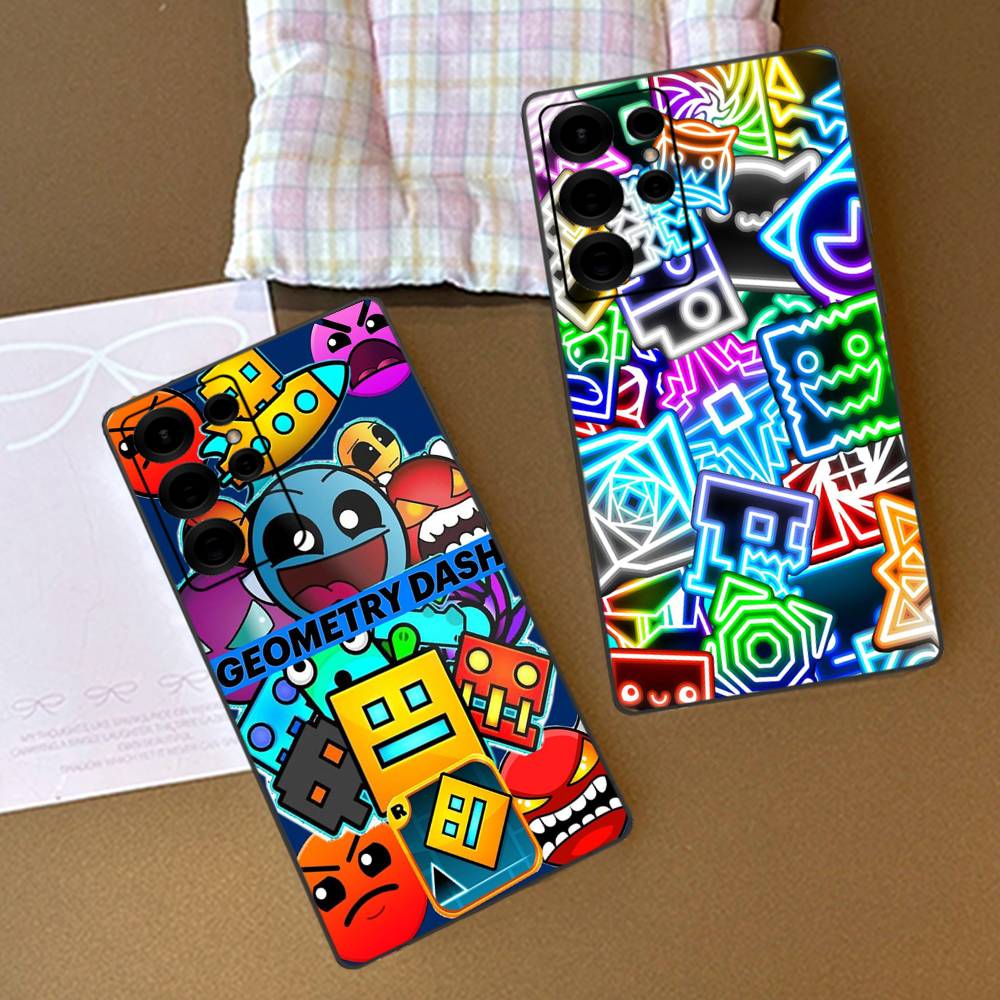 Game Geometry Dash Phone Case For Samsung S 24 Fe 25 Ultra Plus 20 Lite 21 30 22 23 24 22 Ultra 5G Fundas
