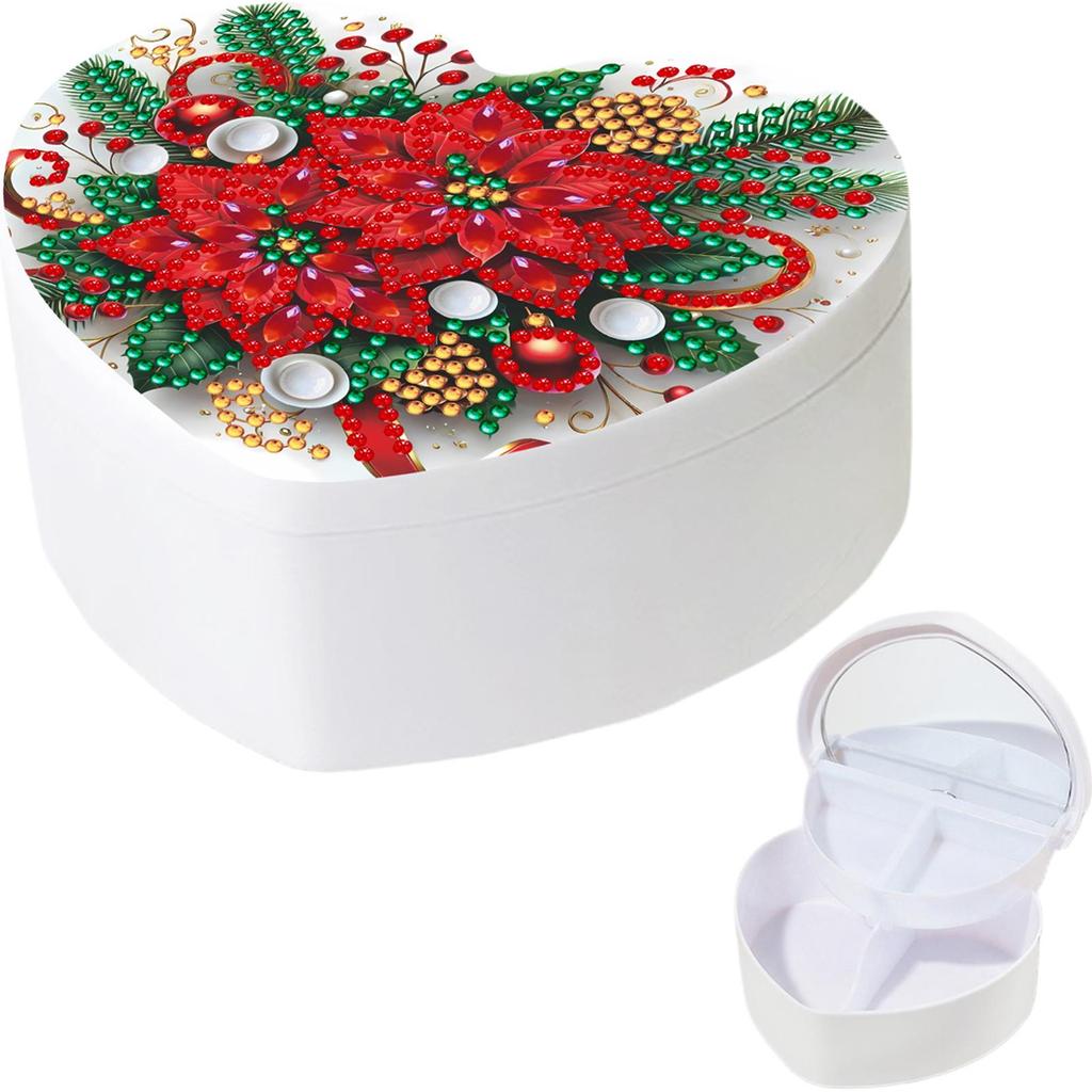 DIY Diamond Painting Handmade Storage Box Partial Drill Crystal Storage Case Kit Heart-Shaped Jewelry Box for Home Decor