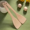 Beech Wood Long Handle Cooking Spatula Set - Unpainted & Unwaxed, Includes Large Porridge & Oil Spoon, Ideal Household Gift