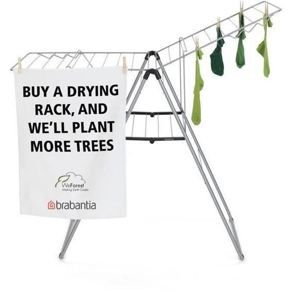 Brabantia - hangon - etendoir à linge - 20 m - metallic grey