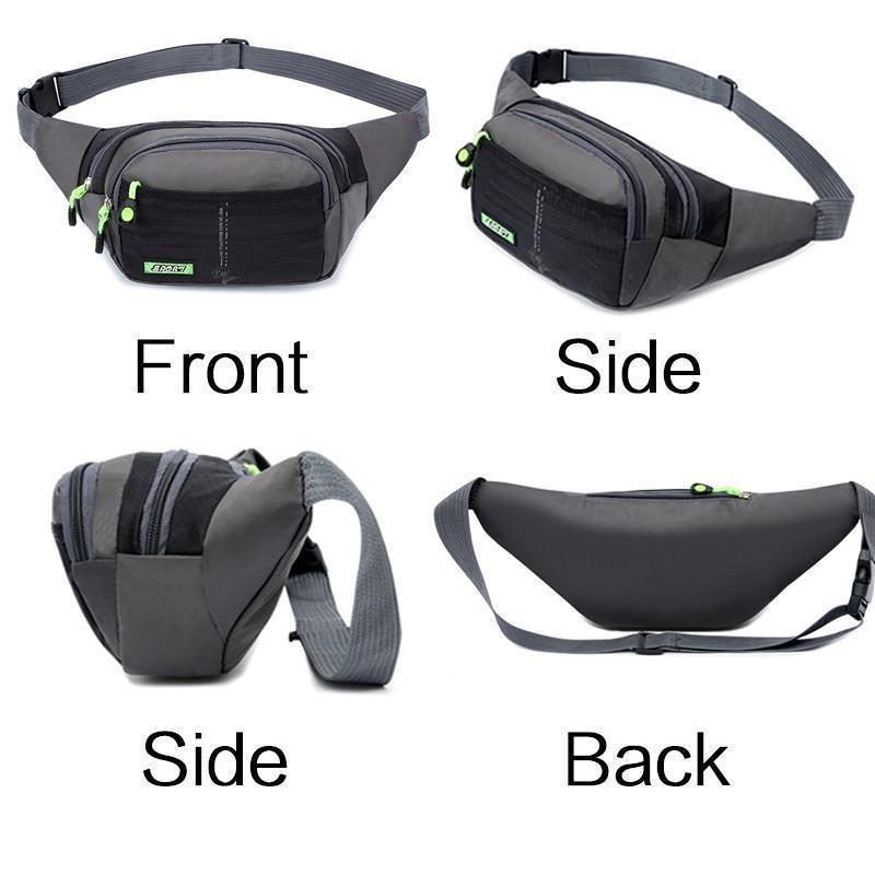 Men's Waist Bag Canvas Bag Large Capacity Water Ripple Chest Bag Sports Phone Bags Fashion Multi-functional Outdoor Waterproof Bum Bag