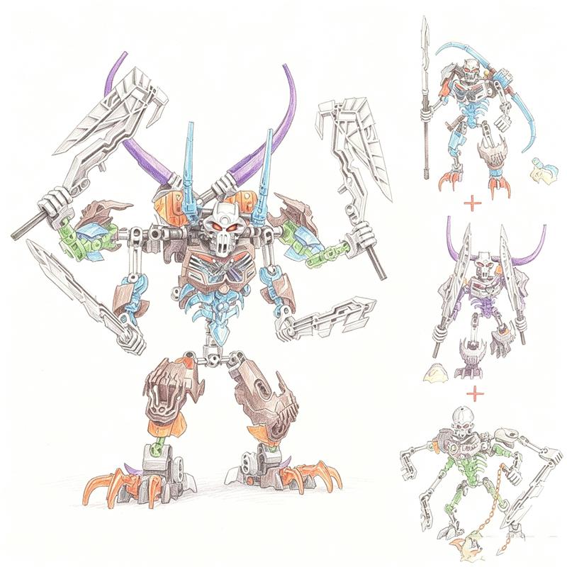 Bionicle Series Skull Warrior Mask Maker Building Blocks Anime Action Figures Soldier Warrior Bricks Toys For Boys Kids Gifts