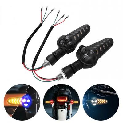 Motorcycle Flashing Lights Motorcycle LED Dual Color Turn Signal Light 12V White Yellow Running Lamp Motorcycle Indicator Lamp