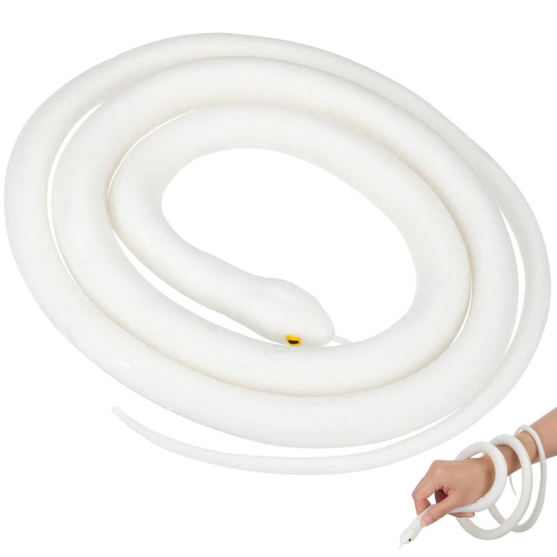 White Rubber Snake Realistic Fake Snake Educational Snake Halloween Prank Props Halloween Party Decoration