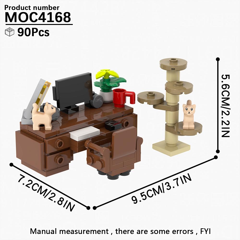 MOC City Bricks Počítačové stoly Nábytek Herní Kancelář Kompatibilní Figurky Stavebnice Kreativní Hračky Pro Děti Dospělé Dárek