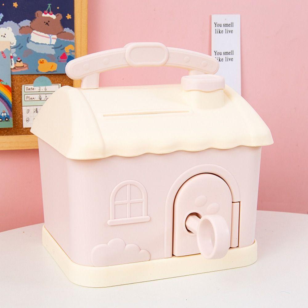 With Lock and Keys House Shape Piggy Bank House Shape Save Money Box Birthday Party