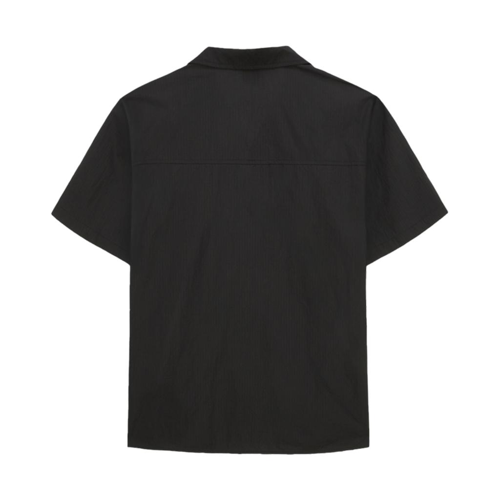 The North Face Outdoor Workwear Solid Color Single-Breasted Loose Short Sleeve Polo Shirt Unisex shirts Black NH8SR02A