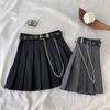 QYY Mini Pleated Stylish Includes Innerwear Skirt, Women's Skirt, Flared, High-Waisted Skirt, A-Line, High-Waisted, Belted, Bottoms, Leg-Slimming,