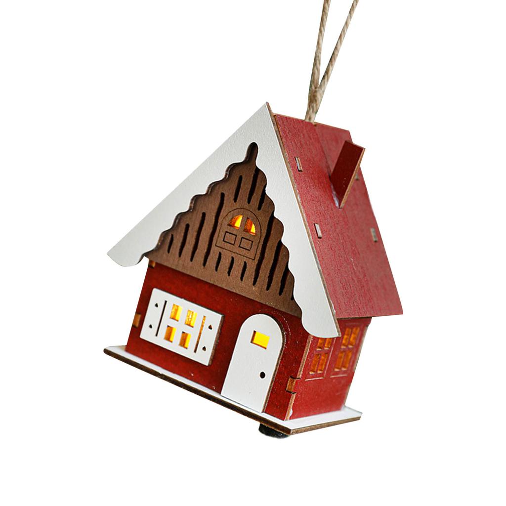 Christmas Wood Cabin with LED Lights Warmly Lit Christmas Timber Cottage Festive Seasonal Decoration for Family Home