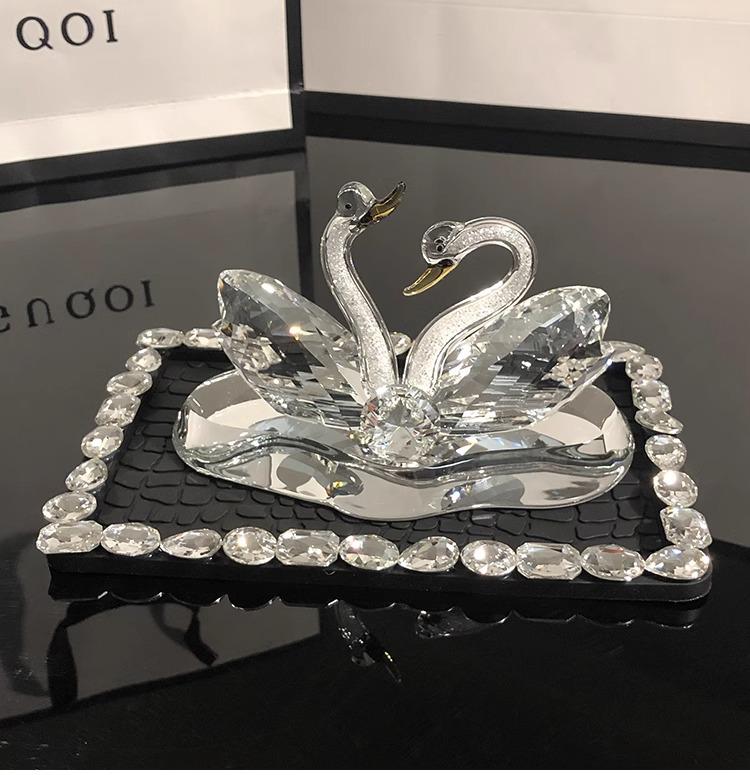 Luxury Goddess-Style Car Ornaments: Creative Swan Center Console Accessories