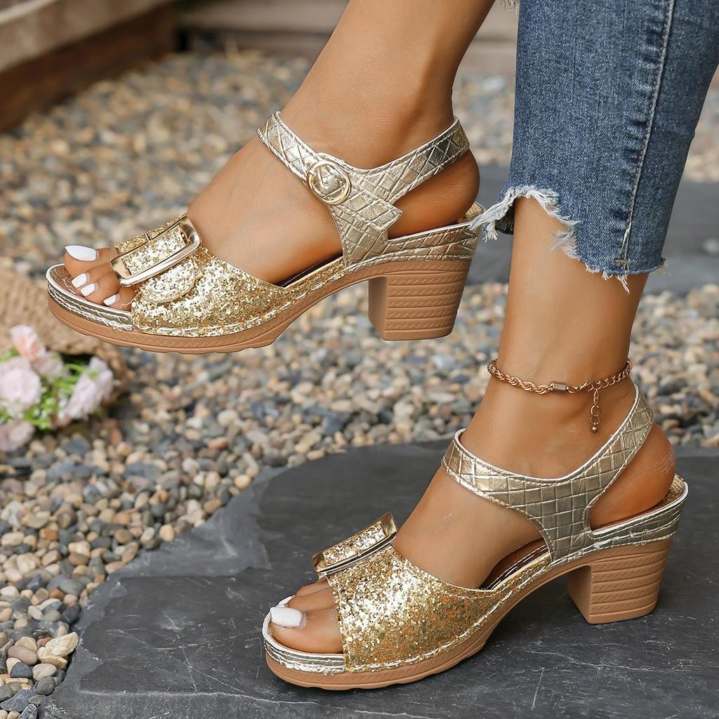 Fashion 2025 New Women Sandals Summer Outdoor Multi-color Fashion Sandals Straight Buckle Strap Anti Slip Open Toe Shoes Women De Mujer
