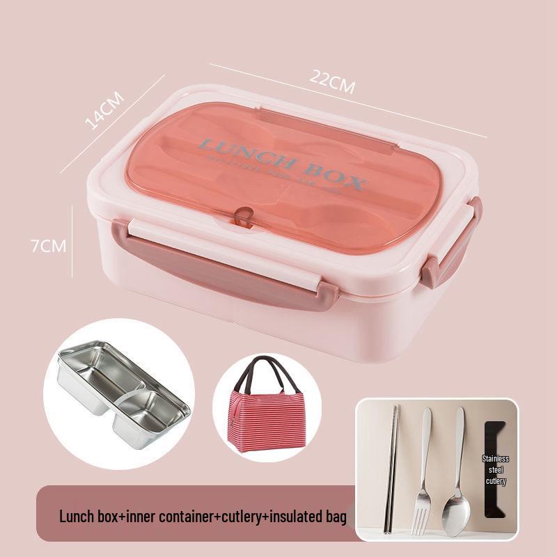 304 Stainless Steel Insulated Bento Box with Divider, Portable and Leak-Proof, Customizable Logo.