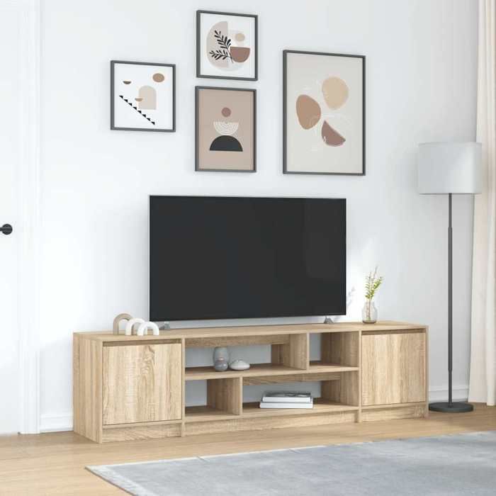VidaXL TV Cabinet Sonoma Oak 188.5x41x50 Cm Engineered Wood, TV Stand, TV Unit, Multimedia Cabinet, TV Bench, Furniture 3328419