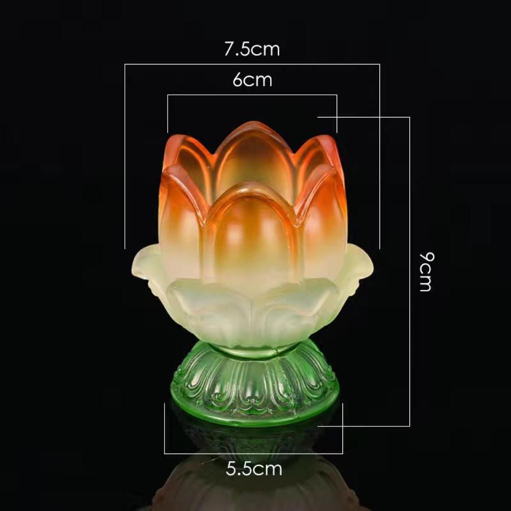 Lotus Glas Ghee Lamp Houder: Hittebestendige Kaars/Olie Lamp voor 24-Uurs Gebruik
