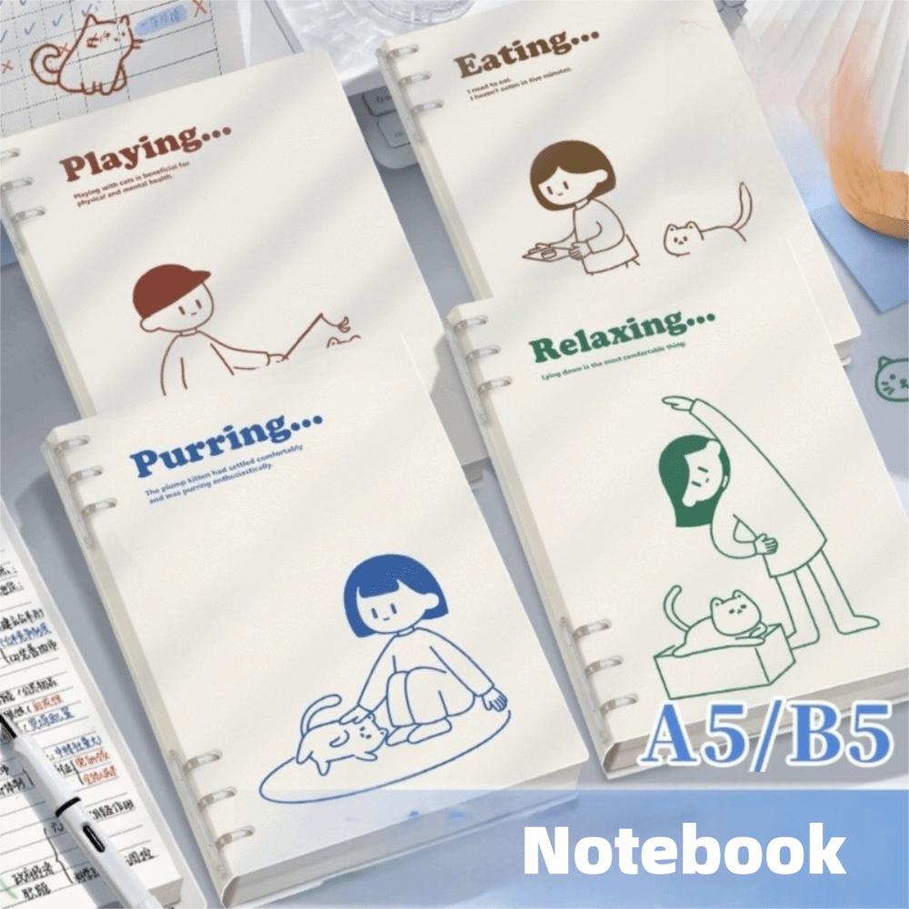 Puppy Binder Notebook A5/B5 Note Book Cute Loose-leaf Notebook  Student Office Stationery