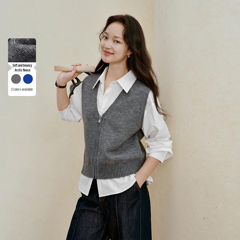 INMAN V-neck Zipper Sweater Vest M