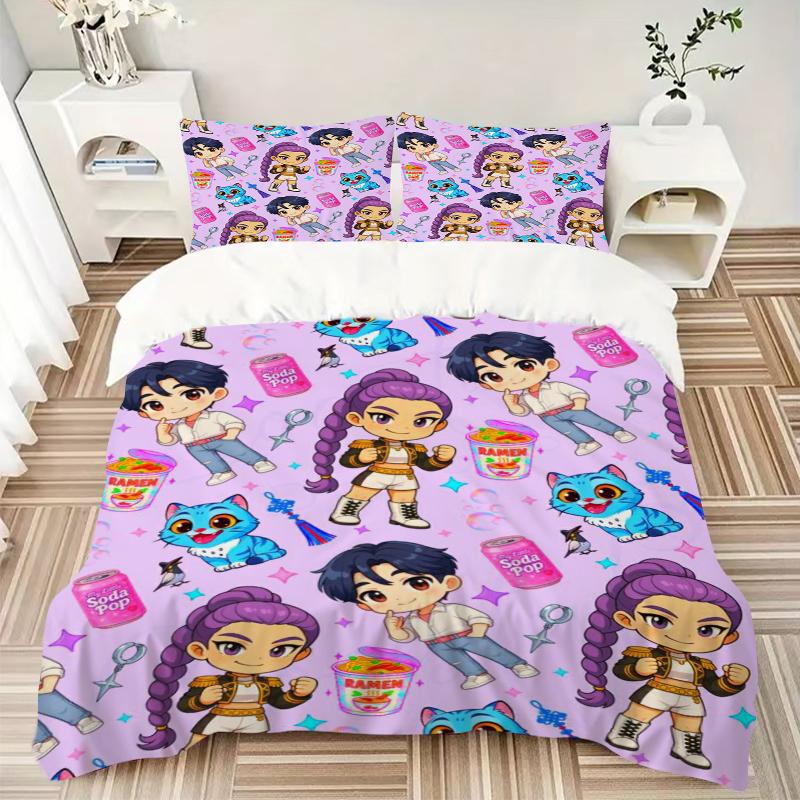 3Pcs Chibi Characters Toys Bedding Sets For All Sizes New 3D Printed Bed Cover Comforter Duvet Cover Pillowcase Bedroom Decoration