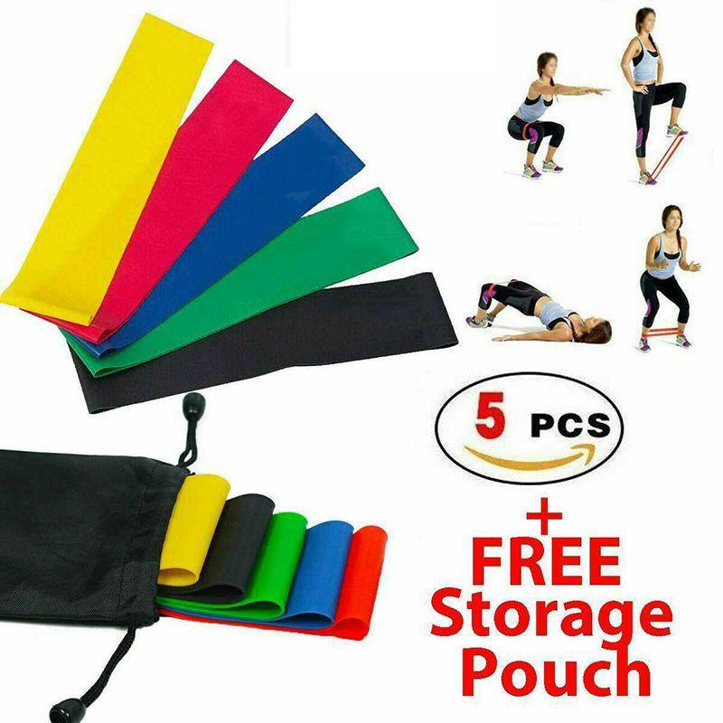 Bands Resistance Workout Loop Set Crossfit Fitness Yoga Booty Leg Exercise Band