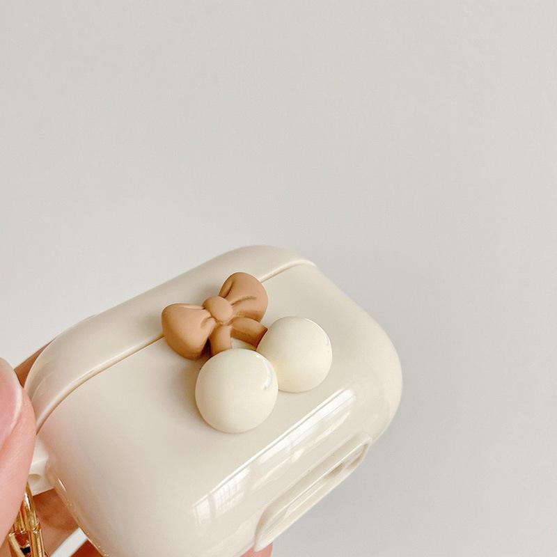 

For AirPods 3 Cherry Decor TPU Cover Earphone Protective Sleeve with Pendant