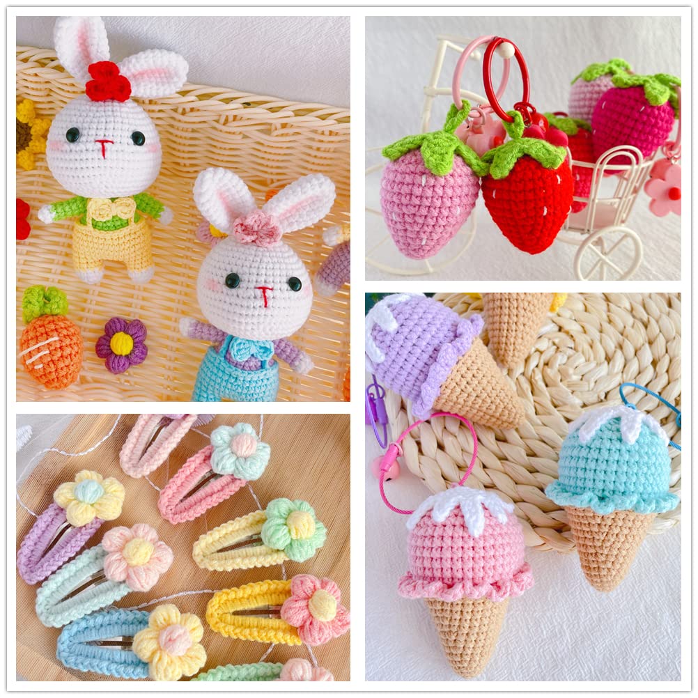 Millais Cotton Medium Crochet Knitting Yarn, Weight, 10-Color Set, Approx. 40g/128m Ball, (Winter)