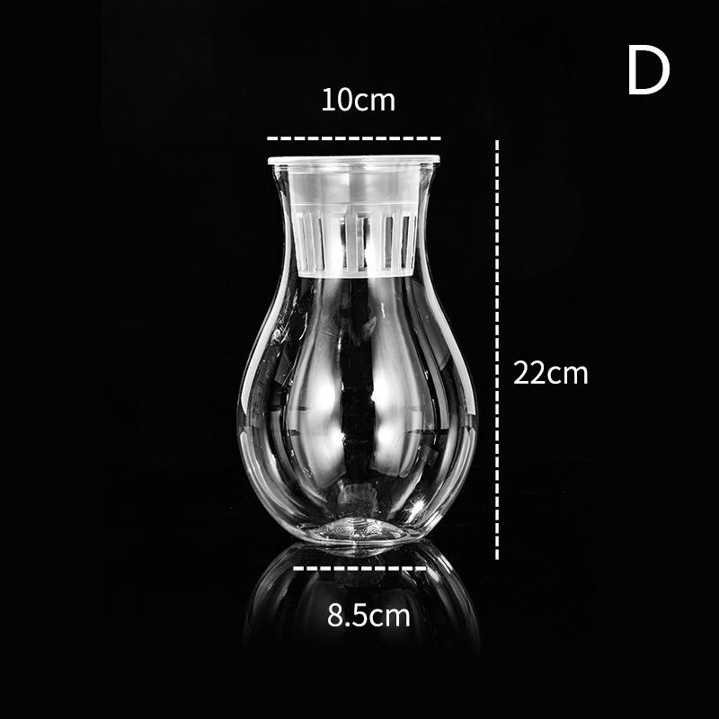 Mini Hydroponic Flower Pot Fish Tank Transparent Plastic Soilless Plant Pots Self Watering Planter Pot Vase Home Decoration