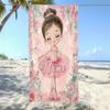 Custom Ballerina Beach Towel Personalized Name Pink Floral Microfiber Bath Towel 160x80cm Quick Dry Pool