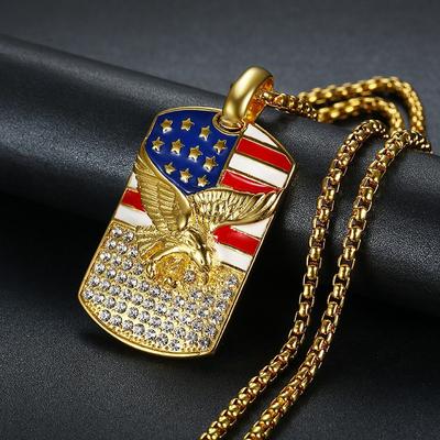 European and American Hip Hop HIPHOP Jewelry, American Eagle Pendant Necklace