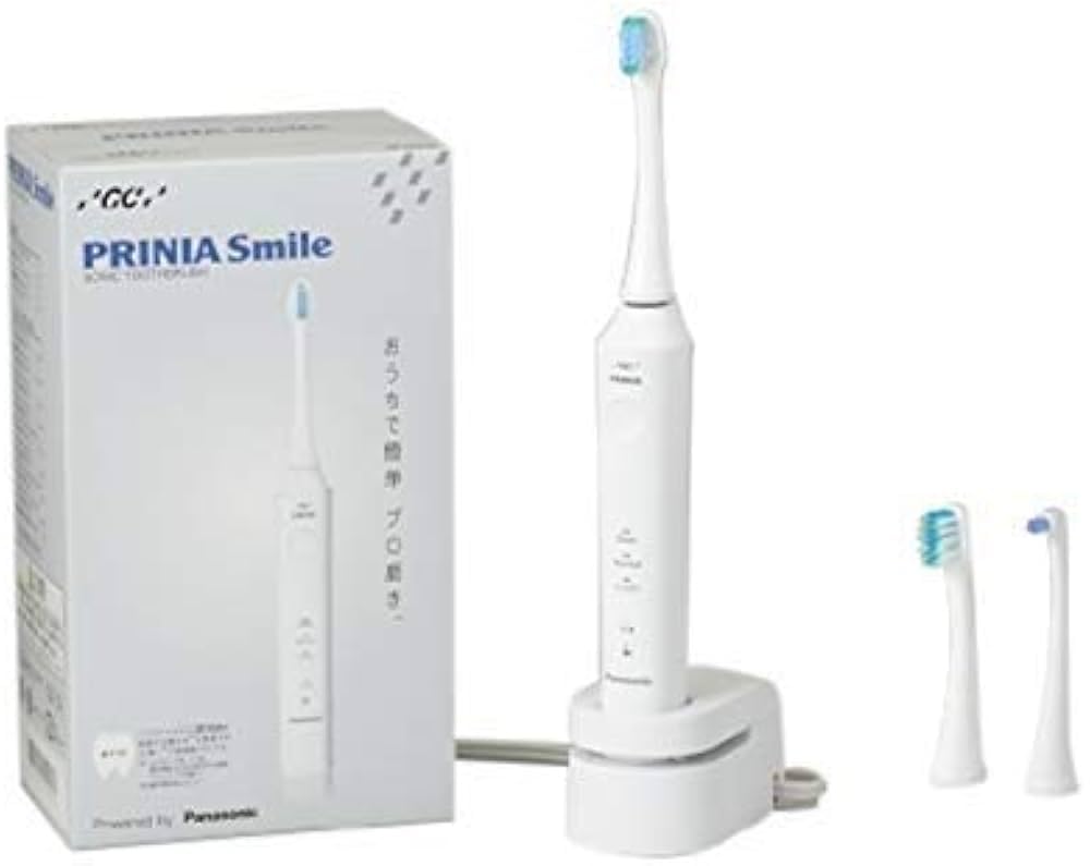 GC Prinia Smile Sonic Vibration Electric with Charging 2 Replacement Brush Heads White Toothbrush, Toothbrush, Stand, Included,