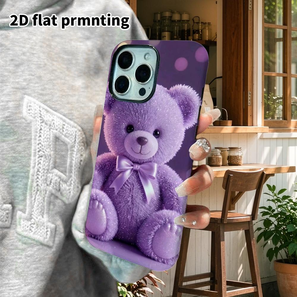 Phone Case: 2D Flat Design Suitable for iPhone 18 17 16 15 14 13 Pro Film Protective Case, Couple Style, Plush Little Bear, Christmas and Halloween Gi