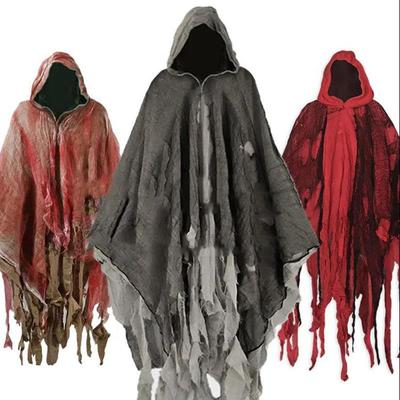 Cosplay Halloween Umhang Erwachsene Kapuzen Zombie Umhänge Gothic Mittelalter Cosplay Kostüm Mäntel 6 Farben Vampire Grim Skelett Geist Bühne Requisite