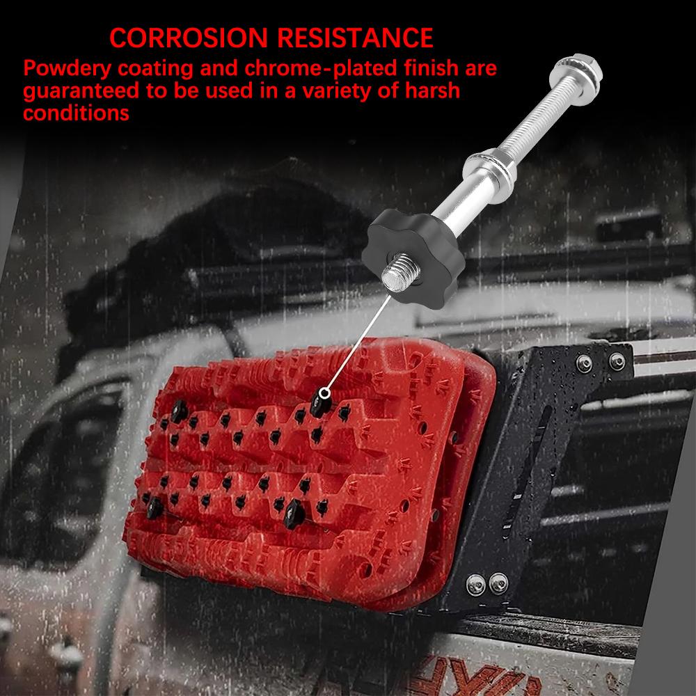 Universal For Recovery Tracks Car Mounting Pins Base Plates Kits for Traction Boards Fit with 4.72"-6.69" Hole Spacing