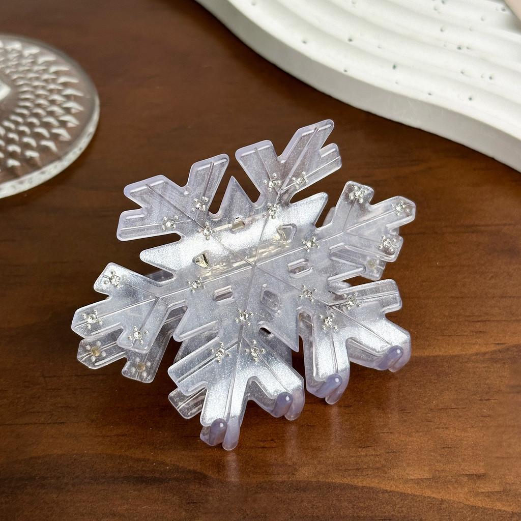 Atemberaubende Schneeflocken-Acetat-Haarklammer mit luxuriösen Diamant-Einlagen für Frauen