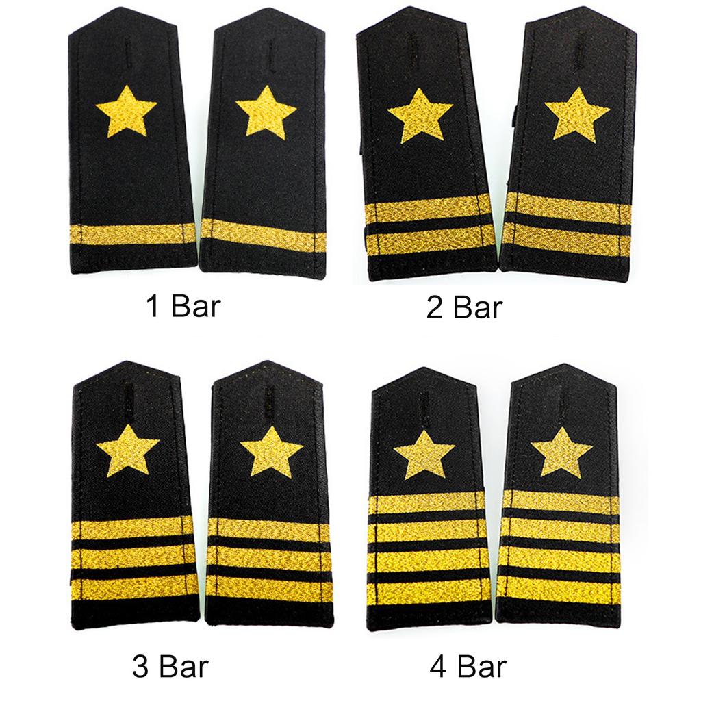 Policeman Costume Accessory Chevron Star Stripes Shoulder Epaulettes Set Epaulet Shoulder Boards Security Uniform