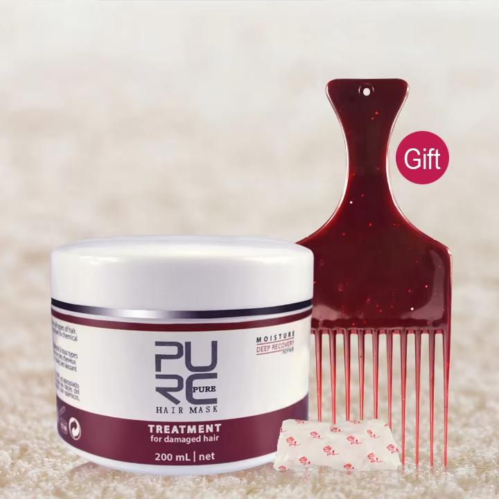 PURC Keratin-Haarmaske, Tiefenreparatur, krauses, trockenes, glättendes Haar, Kopfhautbehandlung, Haarpflege, 200 ml