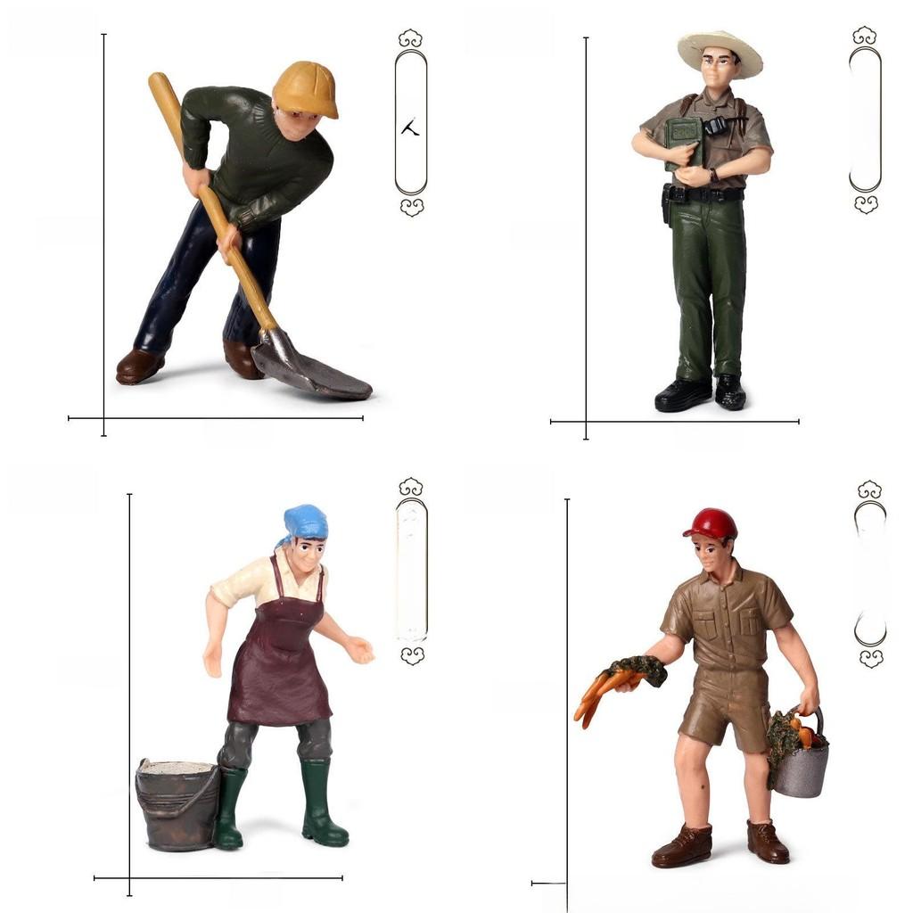Realistic Farm And Ranch Plastic Figurine Set Detailed Farmer Models