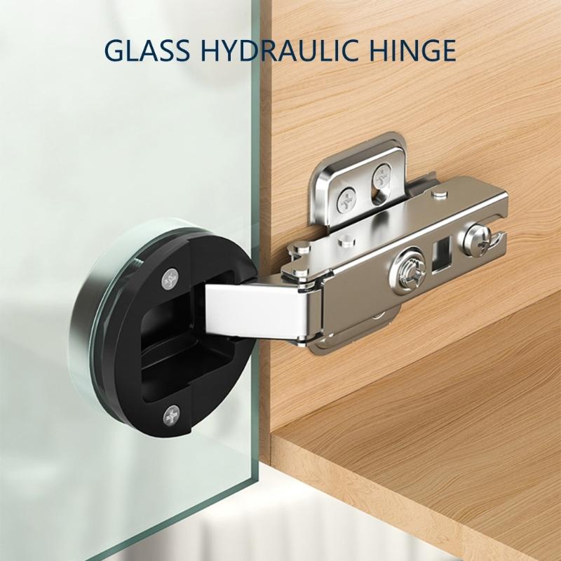 2lots Hydraulic Hinges For Glass Cabinet Door Quiet Noise Without Operations Durability Cold Rolled Steel