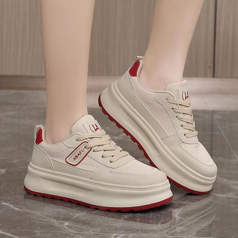 Fashion Spring New Women Small White Shoes 2025 Trendy Thick Bottom Womans Casual Sneakers Vulcanized Shoes Student Board Shoe De Mujer