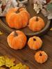 1pc Velvet Artificial Pumpkins Decoration Red Pumpkin Decor for Fall Halloween Thanksgiving Autumn Harvest and Home Decorations