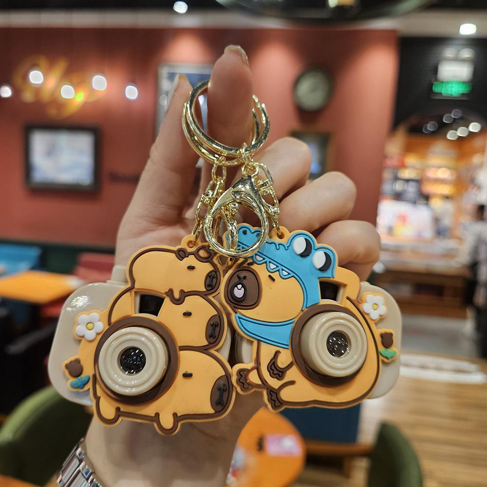 Niedliche Mini-Projektionskamera Cartoon Leuchtendes Projektionslicht Damenhandtasche Schlüsselanhänger Anhänger