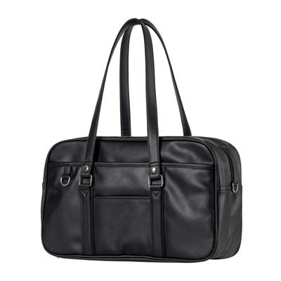 YOBLUELO School Bag, Leather and Synthetic Leather, for Girls and High School Students, Large Capacity, Long Shoulder Strap, No Earphone Logo, Brown