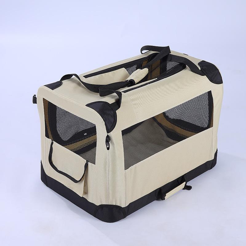 Soft Dog Crates Kennel for Pets 3 Door Soft Sided Folding Travel Pet Car Carrier with Straps and Mat for Dogs, Cats, Rabbits