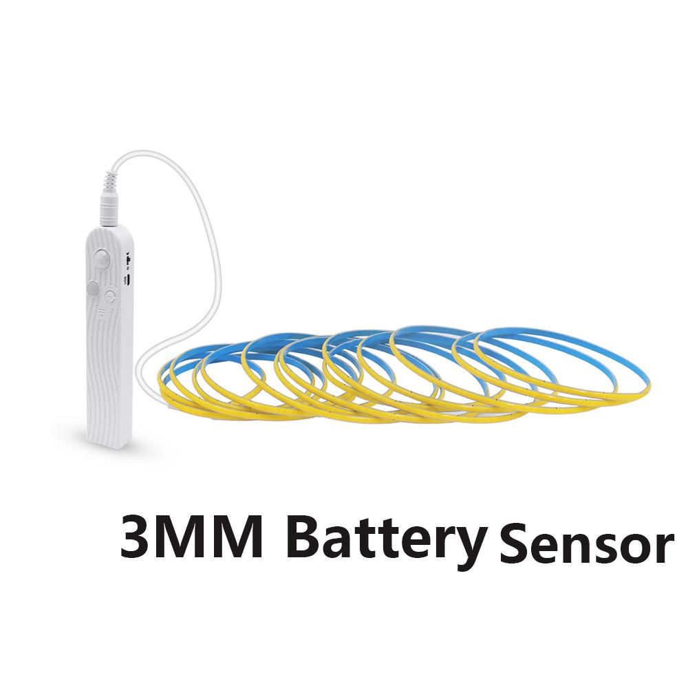 5V COB LED Light Strip Motion Sensor 320LEDs/m 3AAA Battery USB Powered 3MM 5MM 8MM For Cabinet Wardrobe Kitchen Stair Lighting