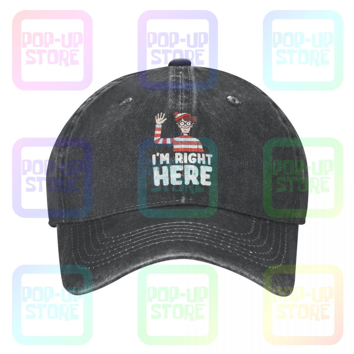 

Wheres Waldo Im Right Here Washed Denim Baseball Cap Trucker Hats Cute Hot Selling