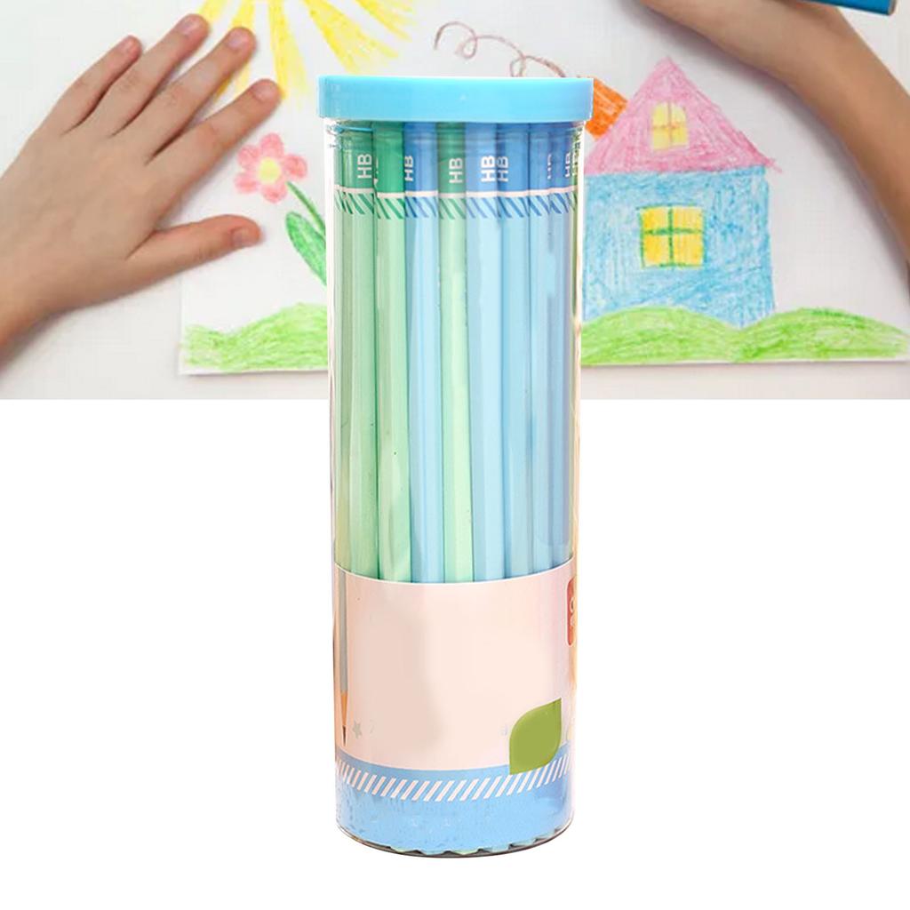 50 Pcs Writing Pencil Set HB Pencil Ergonomic Handle Safe Sketching Drawing Pencil Set for