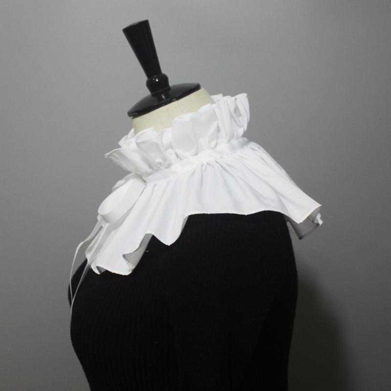 Women Victorians Ruffle Stand Up Neck Collar Vintage Renaissances False Collar Shawl Scarf Decorative Boleros Capelet
