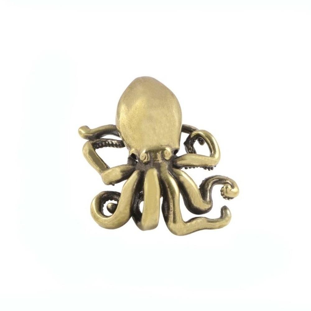 Retro Cabinet Door Knobs Vintage Wardrobe Drawer Pulls Marine Fish Octopus Brass Handle  Window коричневый