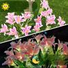 Flowers Solar Light 7Head Lily Solar Flower Lights With Warm White Light, Outdoor Solar Garden Decoration Lawn Light Stake Light