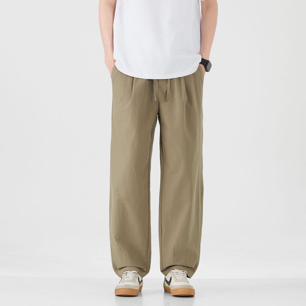 American retro trendy brand outdoor sports and leisure nine-point pants for men's spring and summer new loose wide-leg straight pants for men